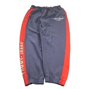 Tommy Jeans Jogger Pants Mens XL Blue Red New York Colorblock Side Stripe Logo